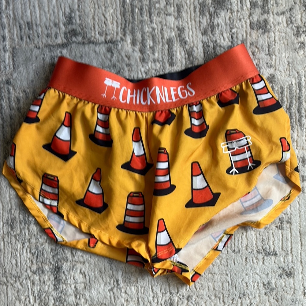 ChicknLegs shorts - Traffic cone pattern